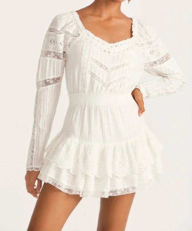 Limited Availability Sanaya Mini Dress in True White