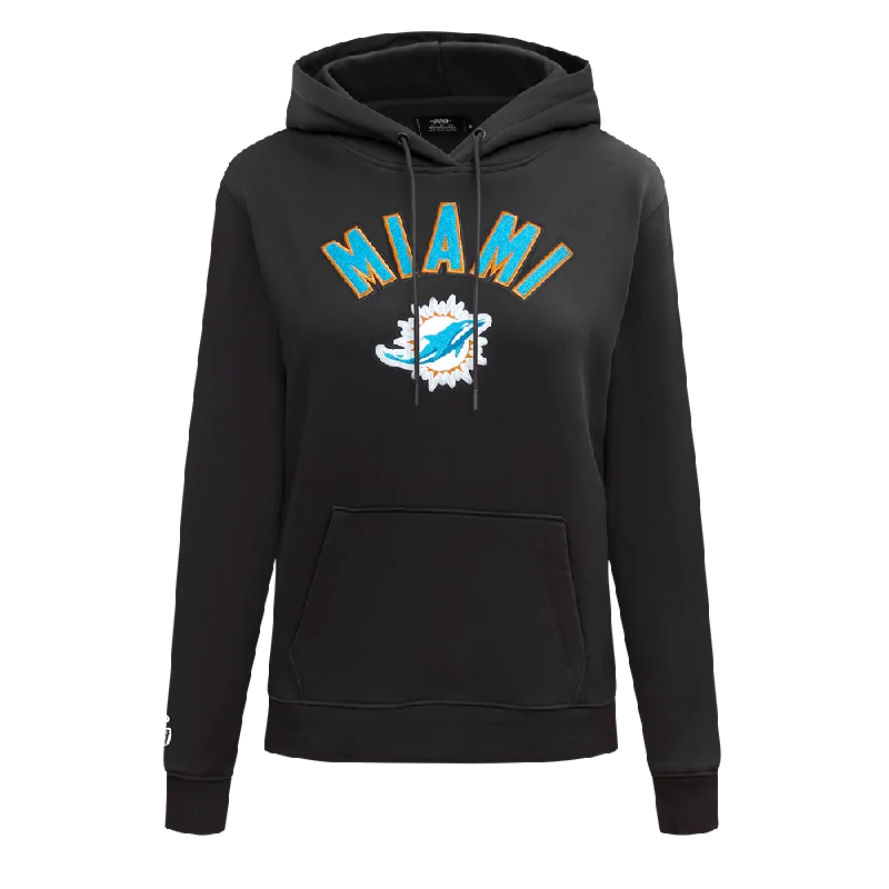 Take Advantage NFL MIAMI DOLPHINS CLASSIC WOMEN'S FLC PO HOODIE (BLACK)