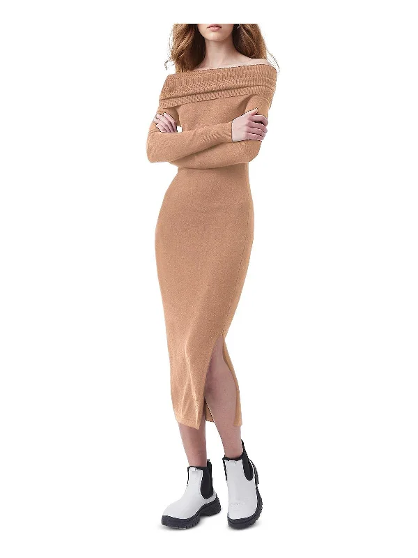 Exclusive Access Womens Knit Off The Shoulder Sweaterdress