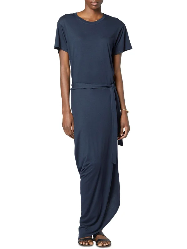Take Advantage Vista Womens Cotton Blend Belted T-Shirt Dress