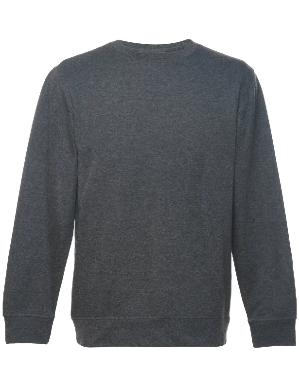 Extra Discounts Dark Grey Plain Classic Sweatshirt - S