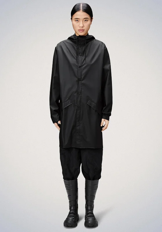 Price Slash Rains Waterproof Long Raincoat, Black
