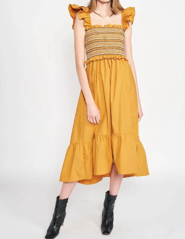 Special Offer Penelope Midi Dress in Marigold