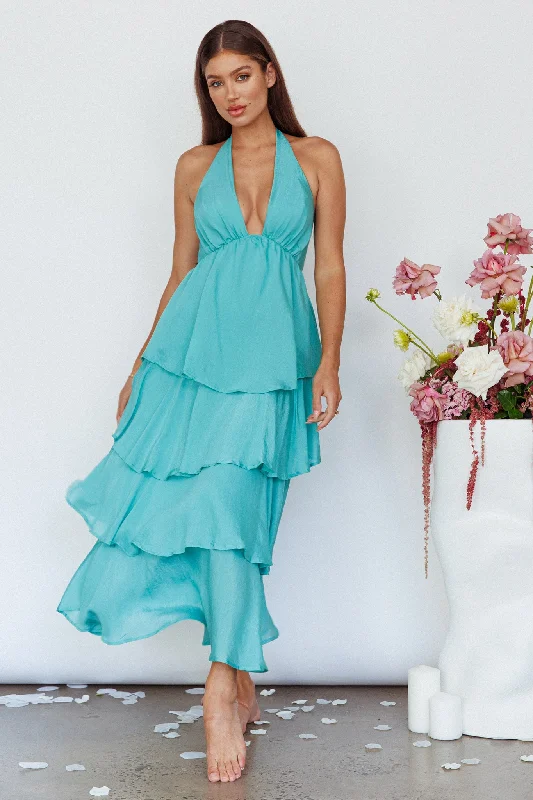 Daily Deals Catalina Tiered Ruffle Maxi Dress Mint