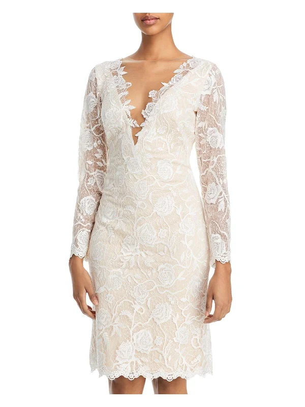Instant Discount Womens Lace Illusion Cocktail and Party Dress