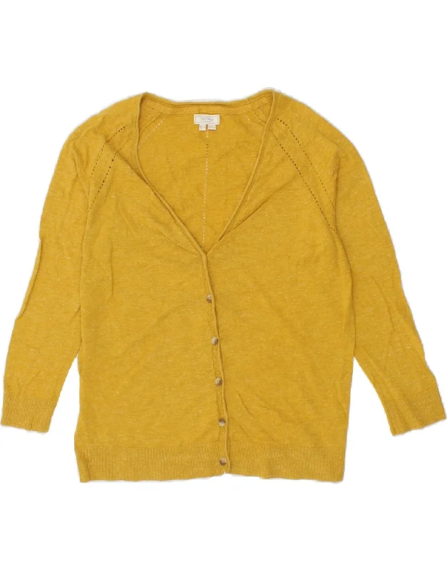 Midnight Madness FAT FACE Womens Cardigan Sweater UK 12 Medium Yellow Flecked Cotton Midnight Madness FAT FACE Womens Cardigan Sweater UK 12 Medium Yellow Flecked Cotton
