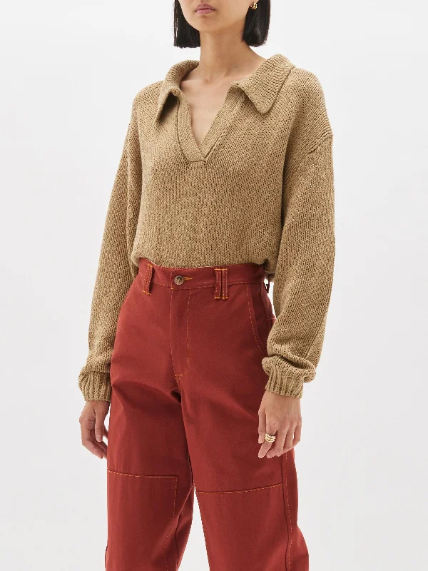 Special Price boxy cotton polo knit