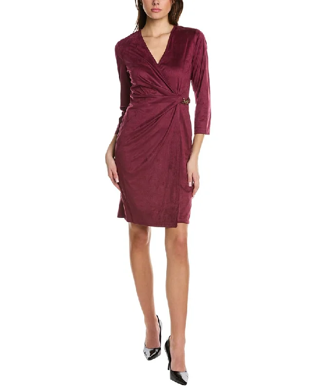 Limited Time Discount Anne Klein Suede Wrap Dress