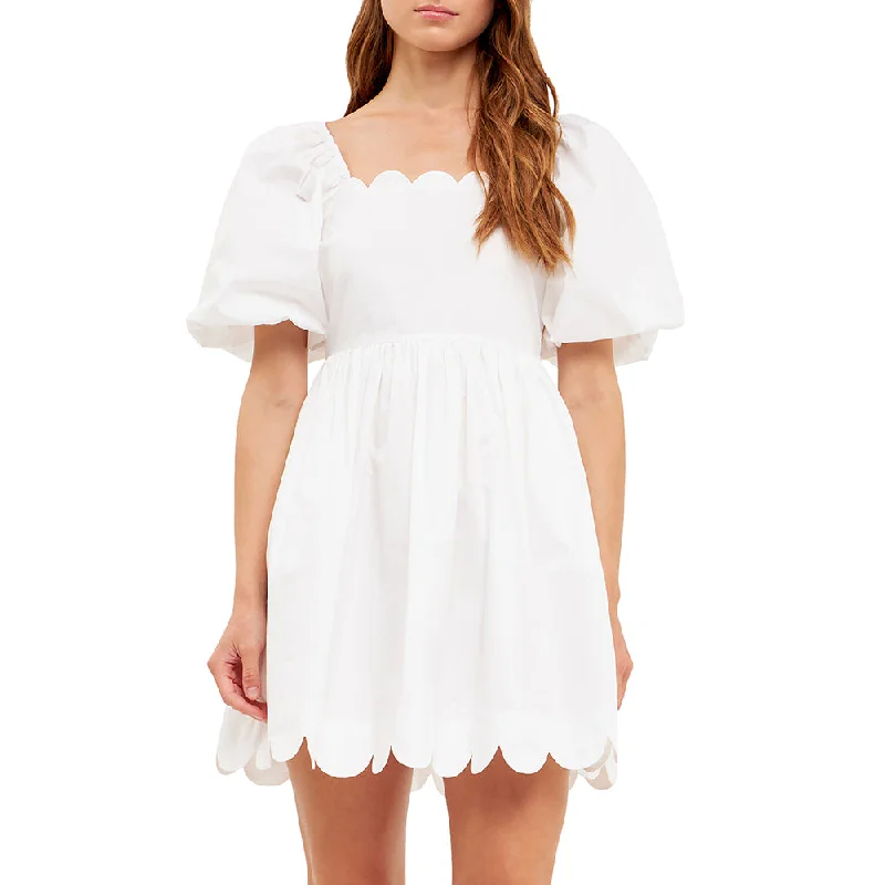 Discount Deals Scalloped Detail Dress