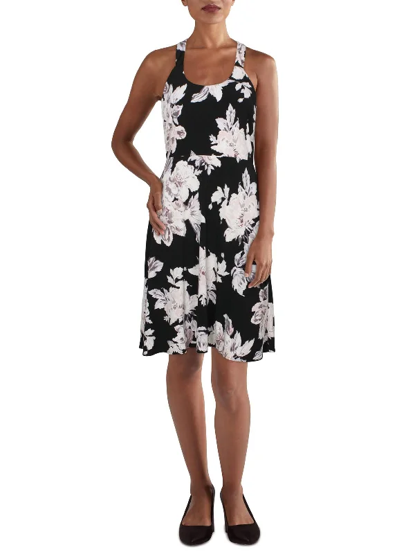 Buy More, Save More Womens Floral Cut Out Fit & Flare Dress