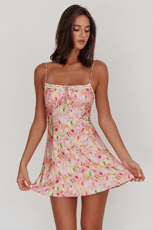 Season Finale Sale Lead The Way Abstract Print Mini Dress Pink