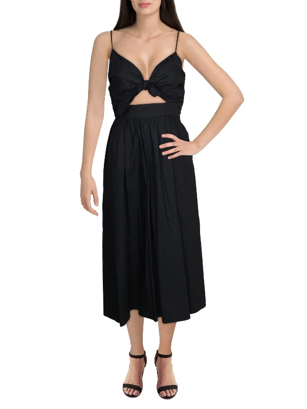Price Cut Daniela Womens 100%Organic Cotton Spaghetti Straps Midi Dress