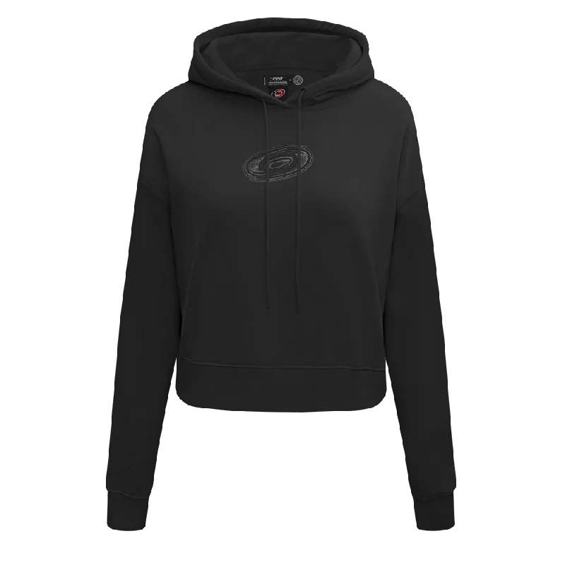 Exclusive Offers NHL CAROLINA HURRICANES NEUTRAL WOMEN'S CROPPED PO HOODIE (BLACK)