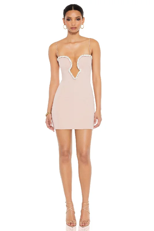 Weekend Deal Nookie Adorn Pearl Mini Dress - Dream