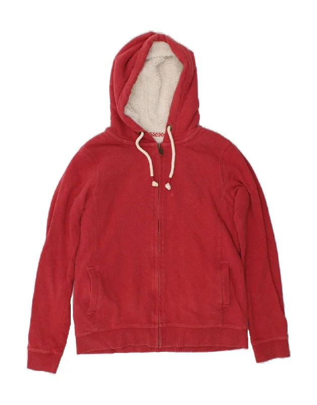 Discount Days FAT FACE Womens Zip Hoodie Sweater UK 10 Small Red