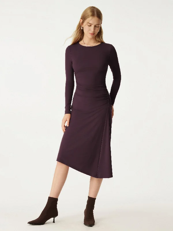 Savings Galore Tencel Asymmetrical Midi Dress