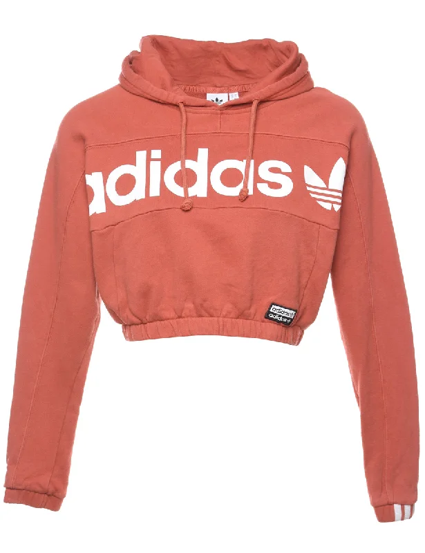 Low Prices Adidas Terracotta & White Cropped Hoodie - S