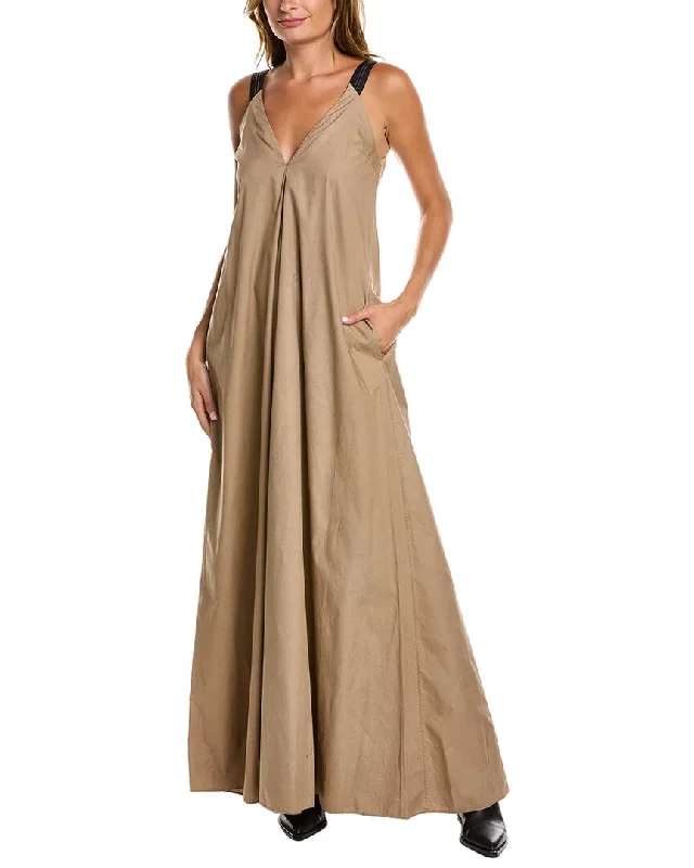 Instant Discount Brunello Cucinelli Silk-Trim Maxi Dress