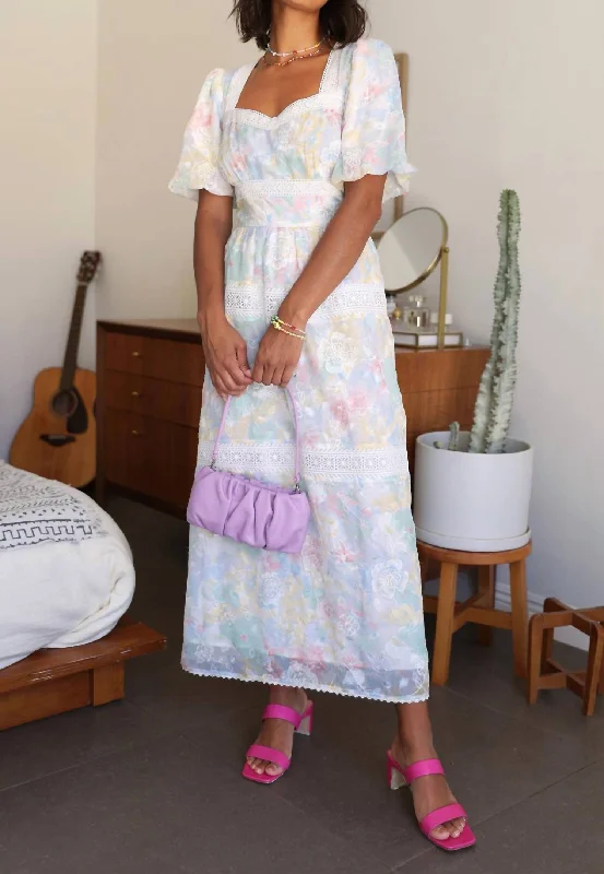 Best Seller Lucia Midi Dress In Sky Ivory Blue