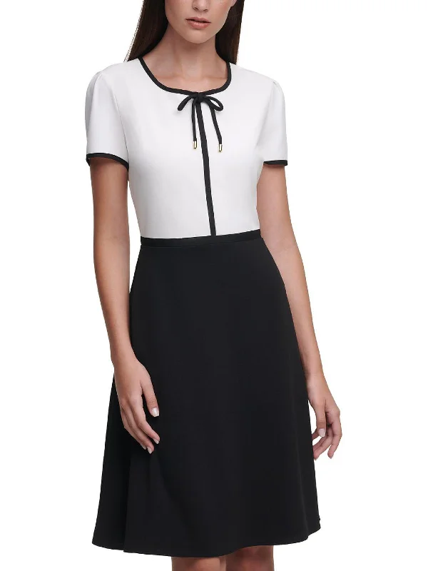 Exclusive Access Womens Two Tone Above Knee Fit & Flare Dress