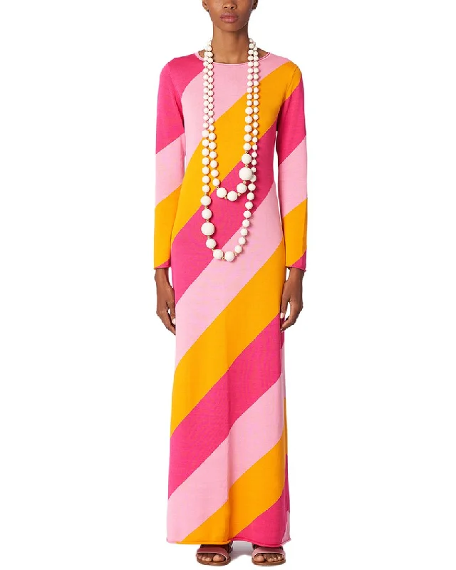 Seasonal Sale Carolina Herrera Diagonal Stripe Silk-Blend Top