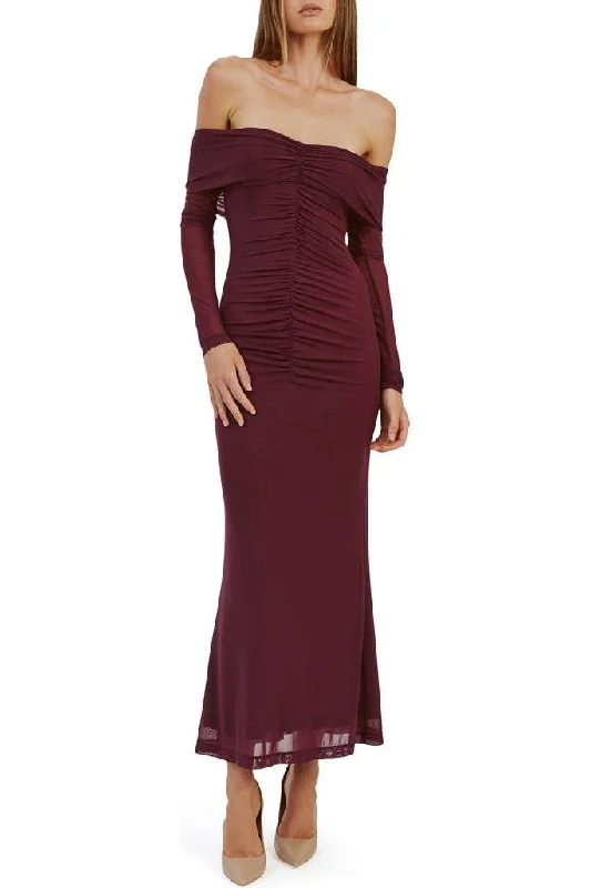 Major Savings Artura Mesh Maxi Dress - Grape