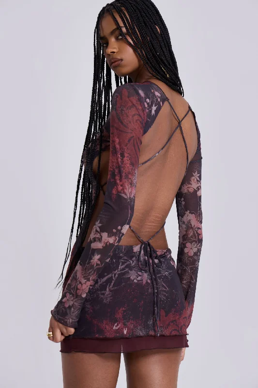 YEAR-End Sale Maram Mesh Backless Mini Dress