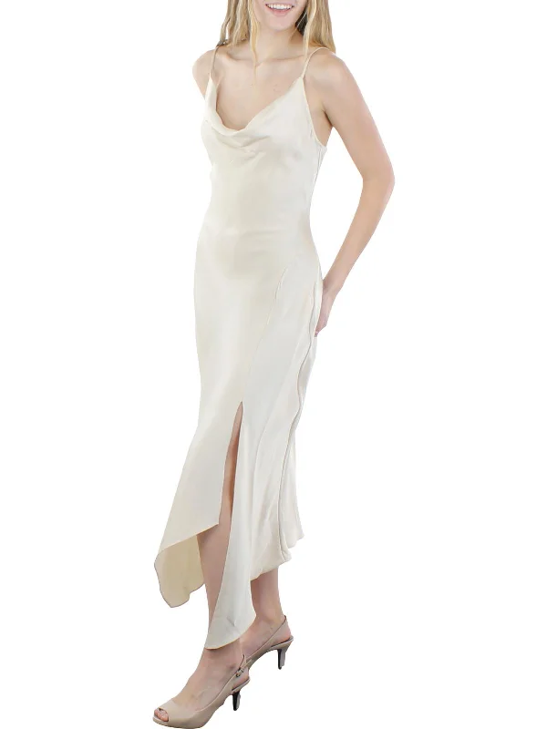 Extra Savings Nellie Womens Satin Bias-Cut Slip Dress
