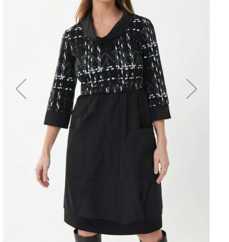 Final Markdown Lds Dress In Black/Vanilla/Grey
