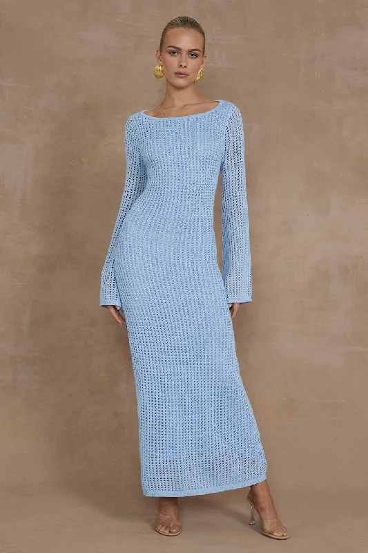 Limited Availability Tasha Midi Dress - Light Blue