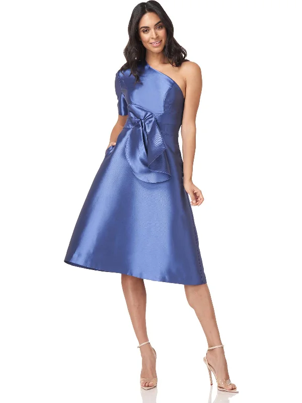 New Markdowns Lucie Womens One Shoulder Midi Cocktail and Party Dress