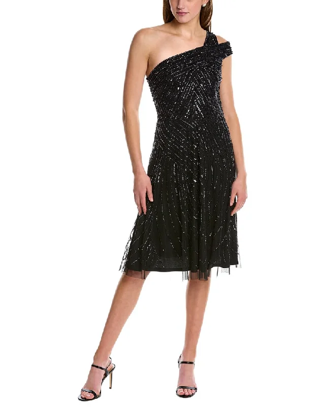 Mega Deal Adrianna Papell One-Shoulder A-Line Dress