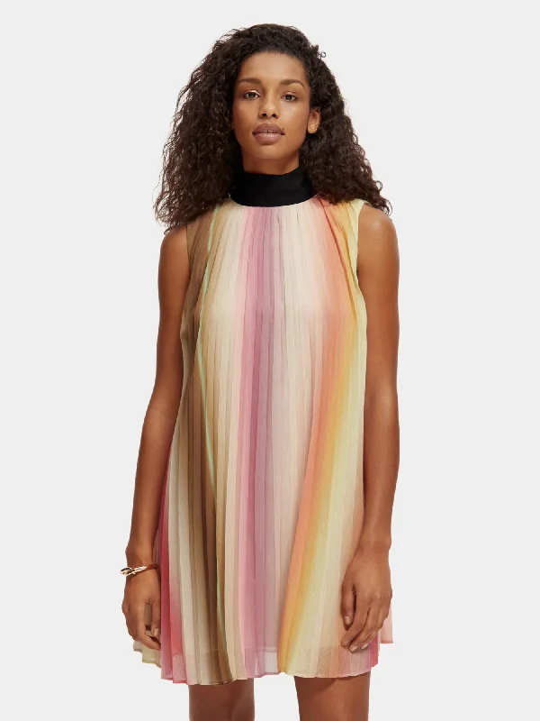Best Bargains Bow pleated mini dress