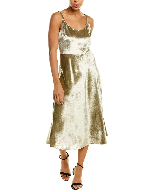 Incredible Offers Vince Scoop Neck Velvet Slip Dress