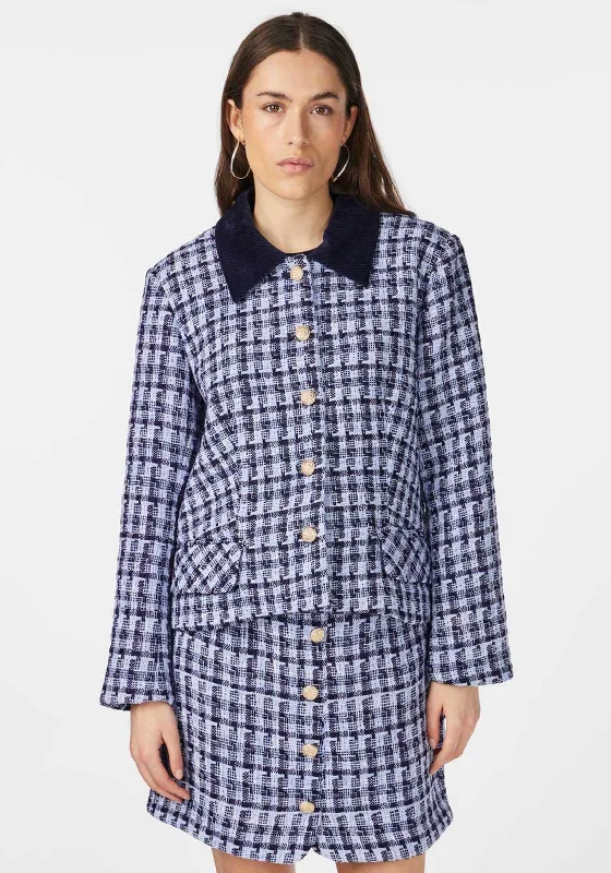 TIME-Limited Offer Y.A.S Bucana Tweed Style Jacket, Navy Blazer