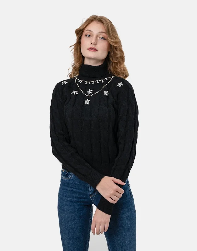 Deal Mania Sissy Boy Chunky Knit Poloneck Sweatshirt