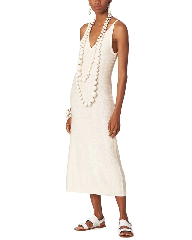 Year-End Sale Carolina Herrera Spaghetti Strap Wool-Blend Midi Dress