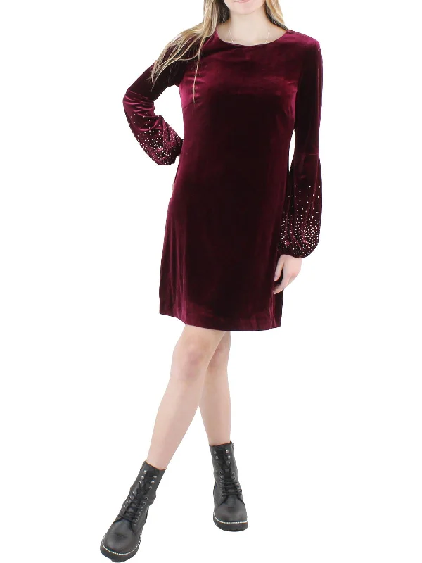 Final Clearance Womens Velvet Mini Sheath Dress
