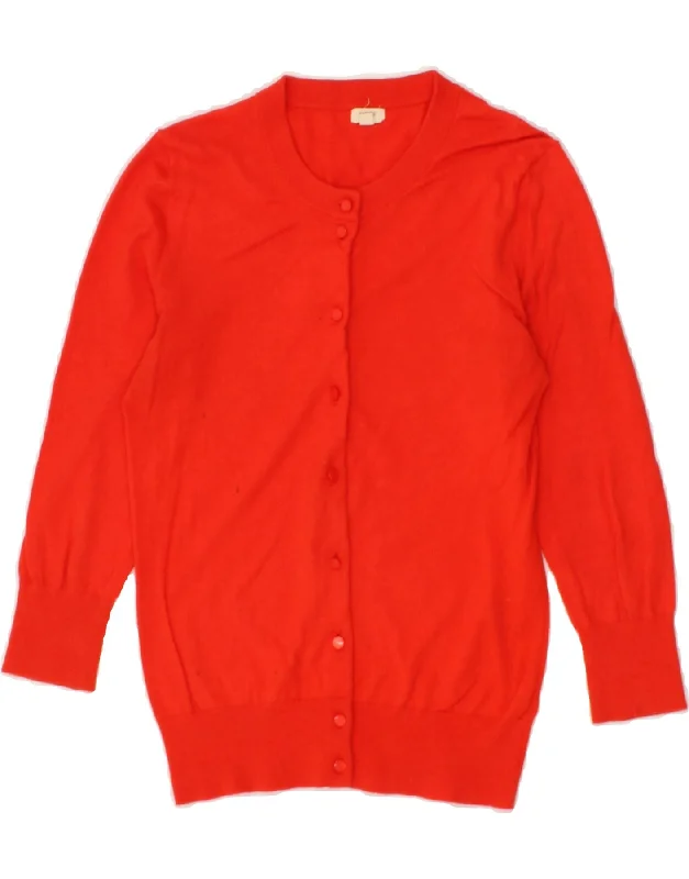 Flash Deals J. CREW Womens Cardigan Sweater UK 6 XS Red Cotton