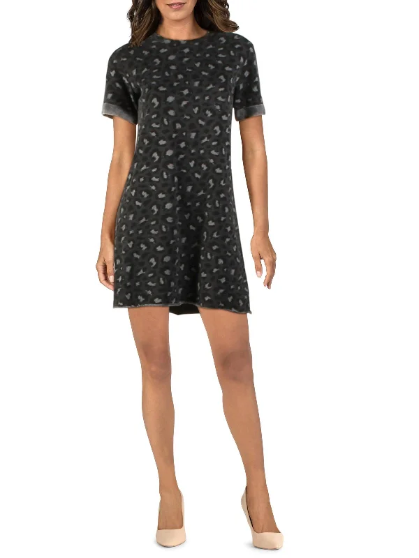 Bonus Savings Womens Animal Print Burnout Sweaterdress