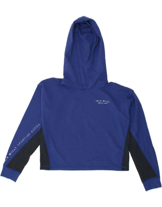 Limited Quantity JACK WILLS Womens Graphic Crop Hoodie Jumper UK 8 Small Blue Colourblock Limited Quantity JACK WILLS Womens Graphic Crop Hoodie Jumper UK 8 Small Blue Colourblock