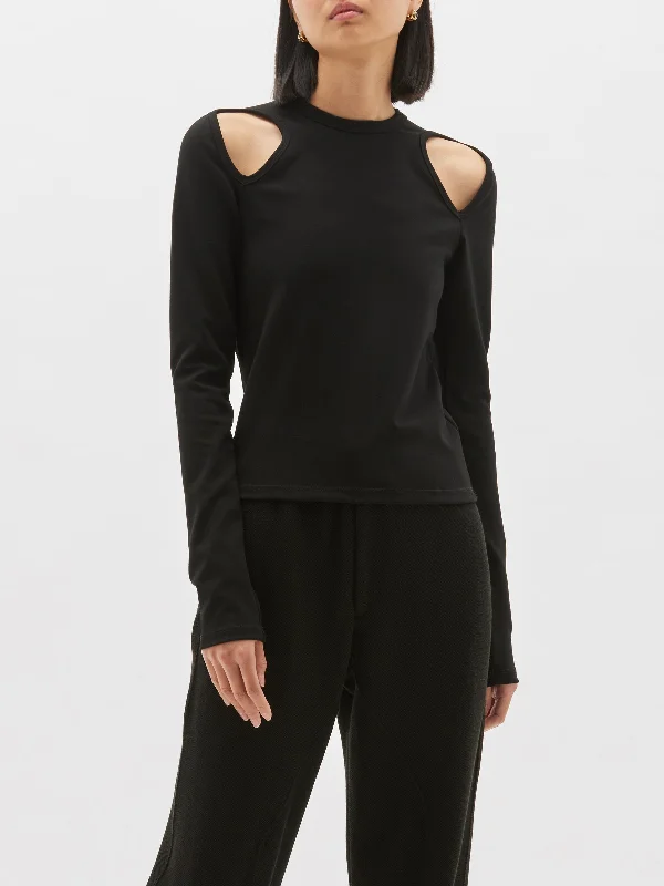 Don't Miss italian jersey cut out sleeve top