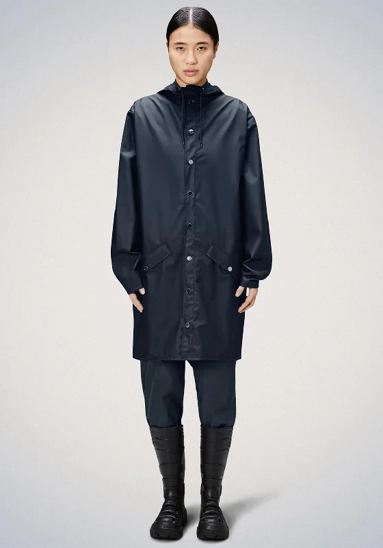 Limited Edition Rains Waterproof Long Raincoat, Navy
