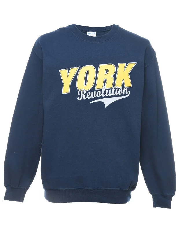 Bonus Savings York Revolution Navy & Yellow  Printed Sweatshirt - M