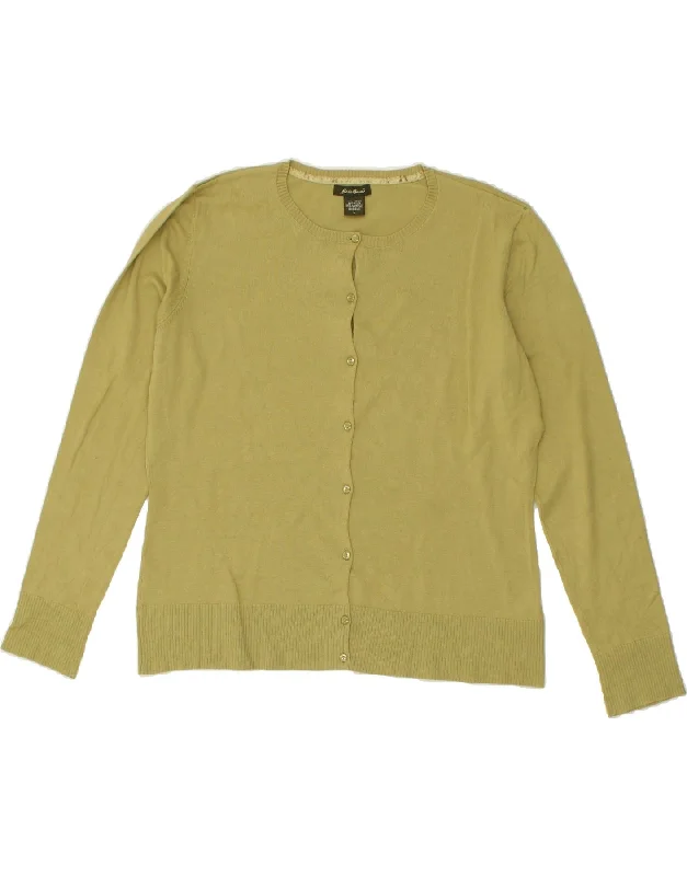 Crazy Deals EDDIE BAUER Womens Cardigan Sweater UK 16 Large Green Cotton