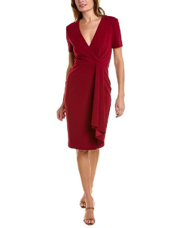 Seasonal Clearance Badgley Mischka Pleated Sheath Dress
