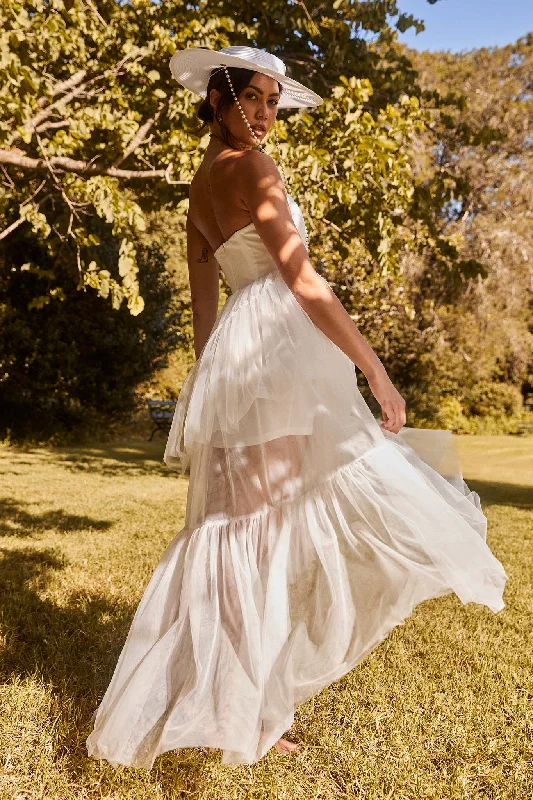 Great Bargains Always & Forever High-Low Midi Dress White