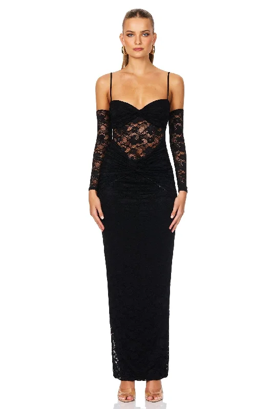 Now or Never Nookie Lene Lace Maxi Dress - Black