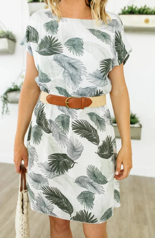 Overstock Sale Giorgia Palm Dress in Off White