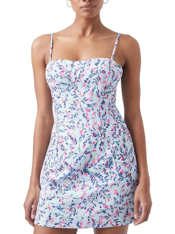 Exclusive Offers Womens Floral Tie Back Mini Dress